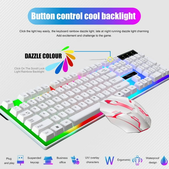 Laptop White Gothic_Master Wired Rainbow Backlit Gaming Illuminated Keyboard and Mouse Combo for Home and Office Desktop Computer Laptop White Gothic_Master Wired Rainbow Backlit Gaming Illuminated Keyboard and Mouse Combo for Home and Office Desktop Computer